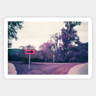 Rural Wisconsin Road LomoChrome 35mm Photograph Sticker